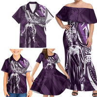 Hawaii Queen Liliuokalani Family Matching Off Shoulder Maxi Dress and Hawaiian Shirt Hawaiian Maile Lei Flag Style