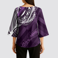 Hawaii Queen Liliuokalani Kimono Sleeve Blouse Hawaiian Maile Lei Flag Style LT05 - Polynesian Pride