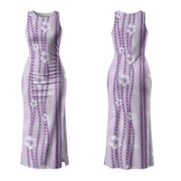 Hawaii Queen Liliuokalani Family Matching Tank Maxi Dress and Hawaiian Shirt Lavender Lei Pua Kalaunu