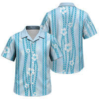 Hawaii Queen Liliuokalani Family Matching Summer Maxi Dress and Hawaiian Shirt Blue Lei Pua Kalaunu LT05 Son's Shirt Blue - Polynesian Pride