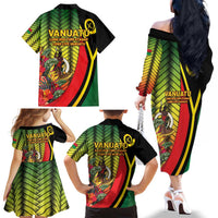 Vanuatu Constitution Day Family Matching Off The Shoulder Long Sleeve Dress and Hawaiian Shirt Long Live Vanuatu LT05 - Polynesian Pride