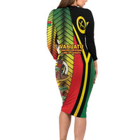 Vanuatu Constitution Day Long Sleeve Bodycon Dress Long Live Vanuatu - Polynesian Pride