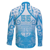 Fiji Day Family Matching Off The Shoulder Long Sleeve Dress and Hawaiian Shirt 55th Anniversary Forever Fiji LT05 - Polynesian Pride