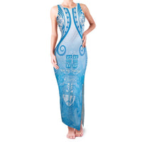 Fiji Day Family Matching Tank Maxi Dress and Hawaiian Shirt 55th Anniversary Forever Fiji LT05 Mom's Dress Blue - Polynesian Pride