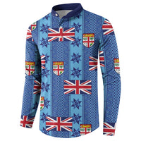 Fiji Masi Tapa Button Sweatshirt Coat Of Arms - Polynesian Pride