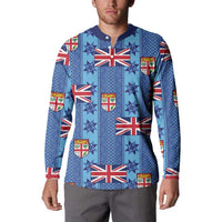 Fiji Masi Tapa Button Sweatshirt Coat Of Arms - Polynesian Pride