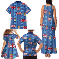 Fiji Masi Tapa Family Matching Tank Maxi Dress and Hawaiian Shirt Coat Of Arms LT05 - Polynesian Pride