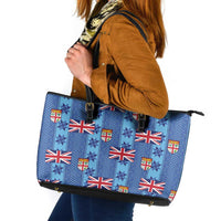 Fiji Masi Tapa Leather Tote Bag Coat Of Arms - Polynesian Pride