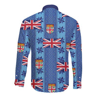 Fiji Masi Tapa Long Sleeve Button Shirt Coat Of Arms - Polynesian Pride
