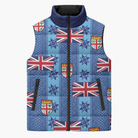 Fiji Masi Tapa Sleeveless Puffer Jacket Coat Of Arms - Polynesian Pride