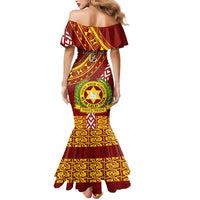 Custom Vavau High School Mermaid Dress Tongan Kupesi Pattern LT05 - Polynesian Pride