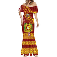 Custom Vavau High School Mermaid Dress Tongan Kupesi Pattern LT05 - Polynesian Pride