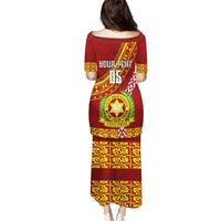 Custom Vavau High School Puletasi Tongan Kupesi Pattern LT05 - Polynesian Pride