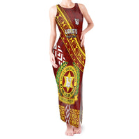 Custom Vavau High School Tank Maxi Dress Tongan Kupesi Pattern LT05 Women Red - Polynesian Pride