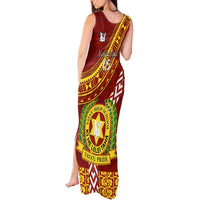 Custom Vavau High School Tank Maxi Dress Tongan Kupesi Pattern LT05 - Polynesian Pride