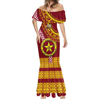 Custom Eua High School Mermaid Dress Tongan Kupesi Pattern LT05 - Polynesian Pride