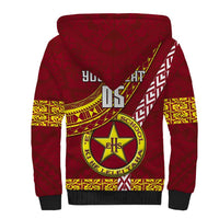 Custom Eua High School Sherpa Hoodie Tongan Kupesi Pattern LT05 - Polynesian Pride