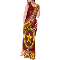 Custom Eua High School Tank Maxi Dress Tongan Kupesi Pattern LT05 - Polynesian Pride