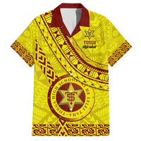 Custom Tonga High School Hawaiian Shirt Tongan Kupesi Pattern LT05 Yellow - Polynesian Pride