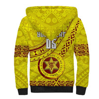 Custom Tonga High School Sherpa Hoodie Tongan Kupesi Pattern LT05 - Polynesian Pride