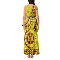 Custom Tonga High School Tank Maxi Dress Tongan Kupesi Pattern LT05 - Polynesian Pride