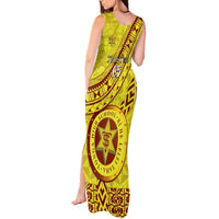 Custom Tonga High School Tank Maxi Dress Tongan Kupesi Pattern LT05 - Polynesian Pride