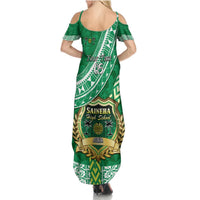 Custom Saineha High School Summer Maxi Dress Tongan Kupesi Pattern LT05 - Polynesian Pride