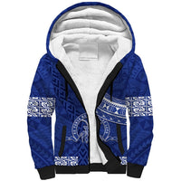 Custom Tupou College Sherpa Hoodie Tongan Kupesi Pattern LT05 Unisex Blue - Polynesian Pride