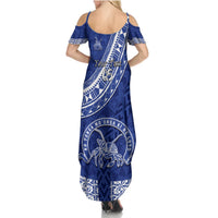 Custom Tupou College Summer Maxi Dress Tongan Kupesi Pattern LT05 - Polynesian Pride
