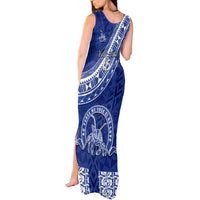 Custom Tupou College Tank Maxi Dress Tongan Kupesi Pattern LT05 - Polynesian Pride