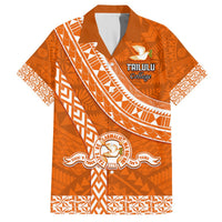 Custom Tailulu College Hawaiian Shirt Tongan Kupesi Pattern LT05 Orange - Polynesian Pride