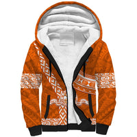 Custom Tailulu College Sherpa Hoodie Tongan Kupesi Pattern LT05 Unisex Orange - Polynesian Pride