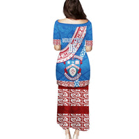 Custom Apifoou College Puletasi Tongan Kupesi Pattern LT05 - Polynesian Pride