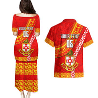 Custom Kolisi Tonga Couples Matching Puletasi Dress and Hawaiian Shirt Tongan Kupesi Pattern LT05 - Polynesian Pride