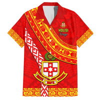 Custom Kolisi Tonga Hawaiian Shirt Tongan Kupesi Pattern LT05 Red - Polynesian Pride