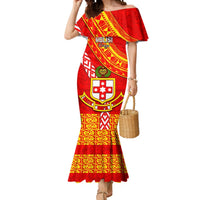 Custom Kolisi Tonga Mermaid Dress Tongan Kupesi Pattern LT05 Women Red - Polynesian Pride