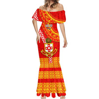 Custom Kolisi Tonga Mermaid Dress Tongan Kupesi Pattern LT05 - Polynesian Pride