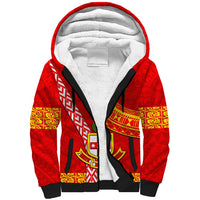 Custom Kolisi Tonga Sherpa Hoodie Tongan Kupesi Pattern LT05 Unisex Red - Polynesian Pride