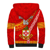 Custom Kolisi Tonga Sherpa Hoodie Tongan Kupesi Pattern LT05 - Polynesian Pride