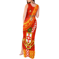 Custom Kolisi Tonga Tank Maxi Dress Tongan Kupesi Pattern LT05 - Polynesian Pride