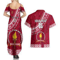 Custom Beulah College Couples Matching Summer Maxi Dress and Hawaiian Shirt Tongan Kupesi Pattern LT05 - Polynesian Pride