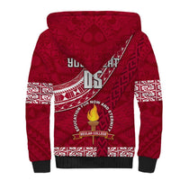 Custom Beulah College Sherpa Hoodie Tongan Kupesi Pattern LT05 - Polynesian Pride