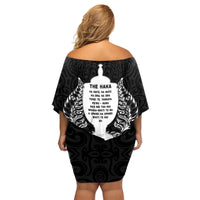 New Zealand Rugby Family Matching Off Shoulder Short Dress and Hawaiian Shirt The Haka With Champions Cup LT05 - Polynesian Pride