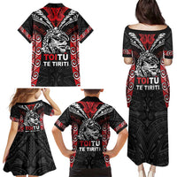 Aotearoa Mana Maori Family Matching Puletasi and Hawaiian Shirt Toitu Te Tiriti LT05 - Polynesian Pride