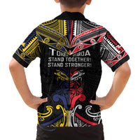 Tokelau And Aotearoa Family Matching Off The Shoulder Long Sleeve Dress and Hawaiian Shirt Together For Te Tiriti O Waitangi LT05 - Polynesian Pride