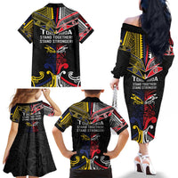 Tokelau And Aotearoa Family Matching Off The Shoulder Long Sleeve Dress and Hawaiian Shirt Together For Te Tiriti O Waitangi LT05 - Polynesian Pride