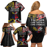 Tokelau And Aotearoa Family Matching Off Shoulder Short Dress and Hawaiian Shirt Together For Te Tiriti O Waitangi LT05 - Polynesian Pride