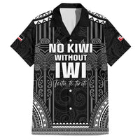 Aotearoa Toitu Te Tiriti Family Matching Long Sleeve Bodycon Dress and Hawaiian Shirt No Kiwi Without Iwi LT05 Dad's Shirt - Short Sleeve Black - Polynesian Pride