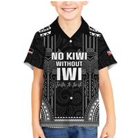 Aotearoa Toitu Te Tiriti Family Matching Mermaid Dress and Hawaiian Shirt No Kiwi Without Iwi LT05 Son's Shirt Black - Polynesian Pride