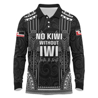 Aotearoa Toitu Te Tiriti Long Sleeve Polo Shirt No Kiwi Without Iwi
